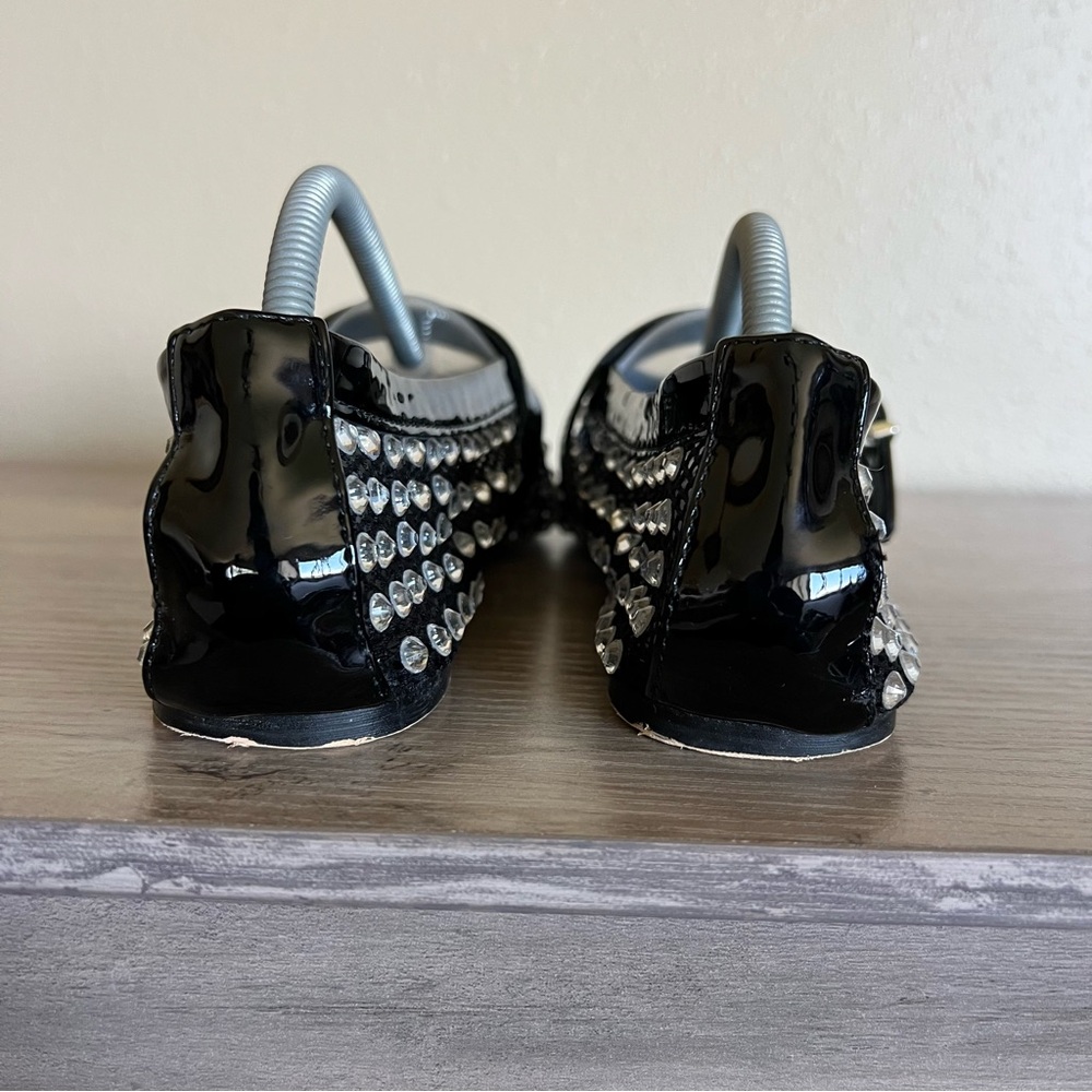 Mesh Rhinestone Ballet Flats Black Women’s Size 10 Trendy Shoes Bling Career - Picture 7 of 10